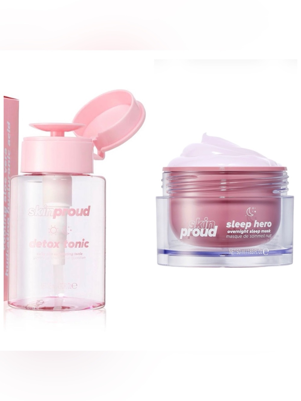 Skin Proud Pink Overnight Sleep Hero Mask & Detox Tonic Bundle